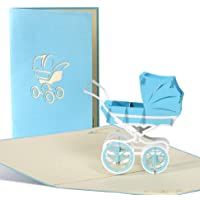 Poussette Garçon- bébé douche Carte- nouveau bébé- carte Félicitations Carte- carte danniversaire- G13.2